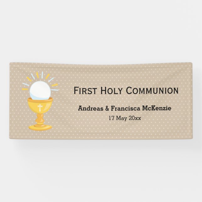 Banderoles Première Communion sainte * choisir la couleur arr (Horizontal)