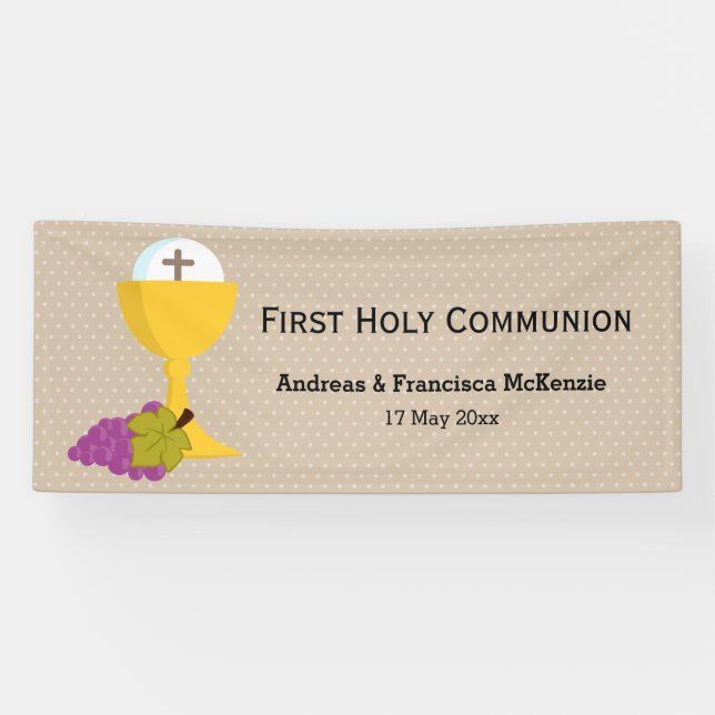 Banderoles Première Communion sainte * choisir la couleur arr (Horizontal)