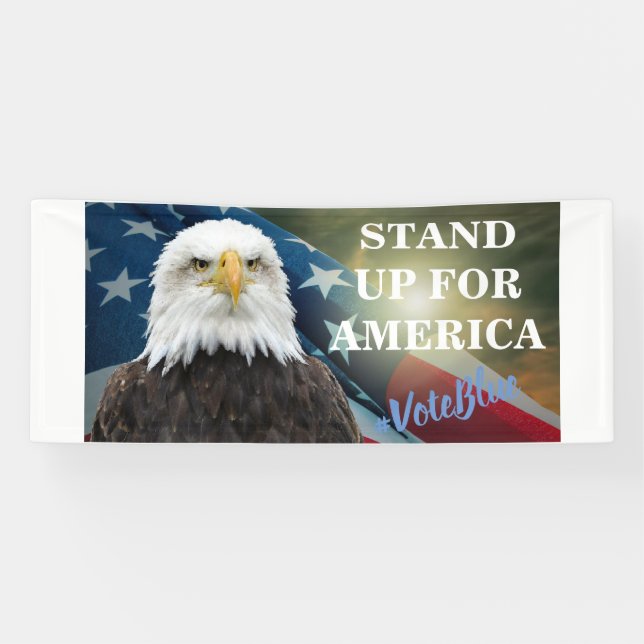 Banderoles PRENEZ LA PAROLE POUR L'AMÉRIQUE #VoteBlue (Horizontal)