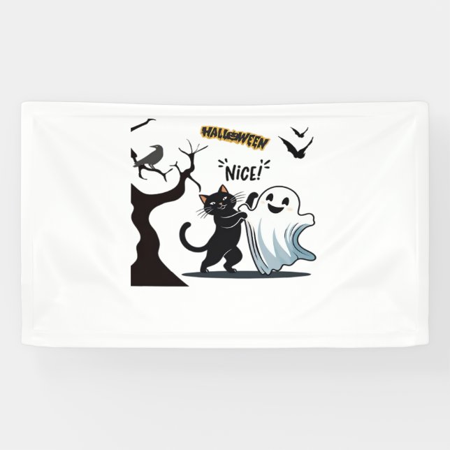 Banderoles Préparez-vous à une fête d'Halloween niçois tactil (Horizontal)