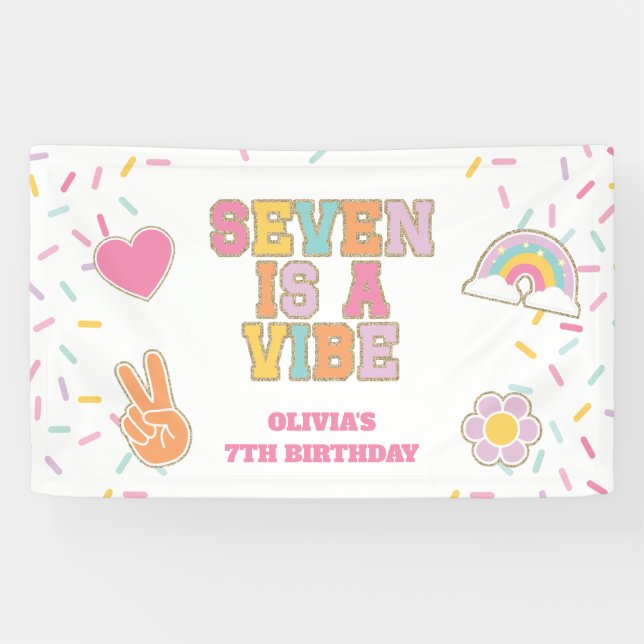 Banderoles Preppy Patch Seven est une ambiance 7e Anniversair (Horizontal)
