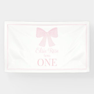 Banderoles Preppy Pink Bow Grandmillennial Premier anniversai