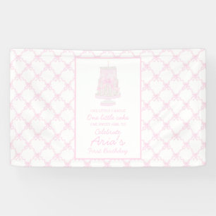 Banderoles Preppy rose Anniversaire gâteau Premier anniversai