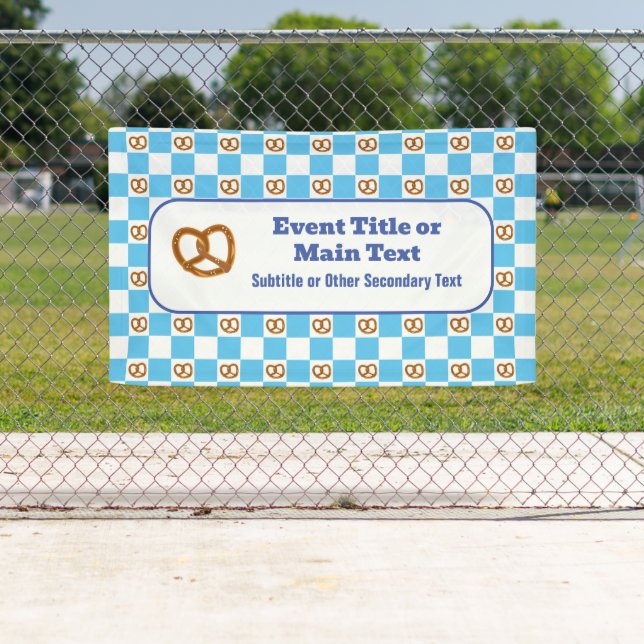 Banderoles Pretzels Check German Oktoberfest Blue & White do- (En situation)