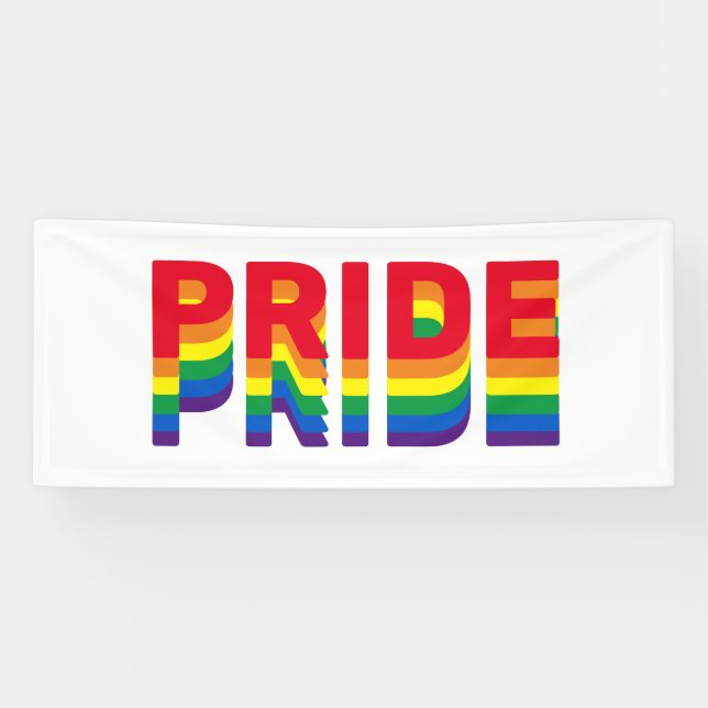 Banderoles Pride lgbt lgbtq queer gay rainbow couleurs rétro (Horizontal)