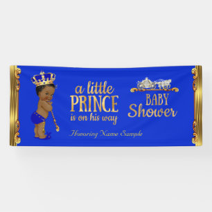 Banderoles Prince Baby shower Blue Gold Carriage Ethnique 2
