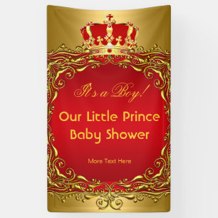 Banderoles Prince Royal Gold Red Baby shower de la Couronne G