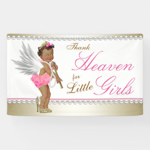 Banderoles Princesse Ange Talon Pearl Ethnique Baby Shower