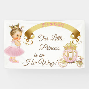 Banderoles Princesse Baby Girl Carriage Or rose