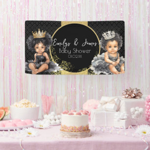 Banderoles Princesse Baby Gold Black Baby Twins Douche