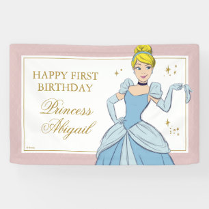 Banderoles Princesse Cendrillon   Aquarelle Anniversaire