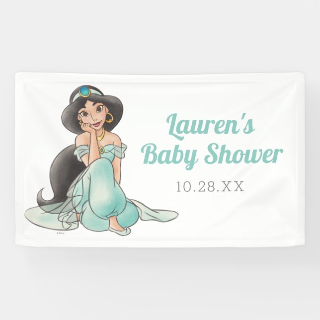 Banderoles Princesse Jasmine | Baby shower fille (Horizontal)
