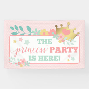 Banderoles Princesse Rose Bébé Fille Premier anniversaire