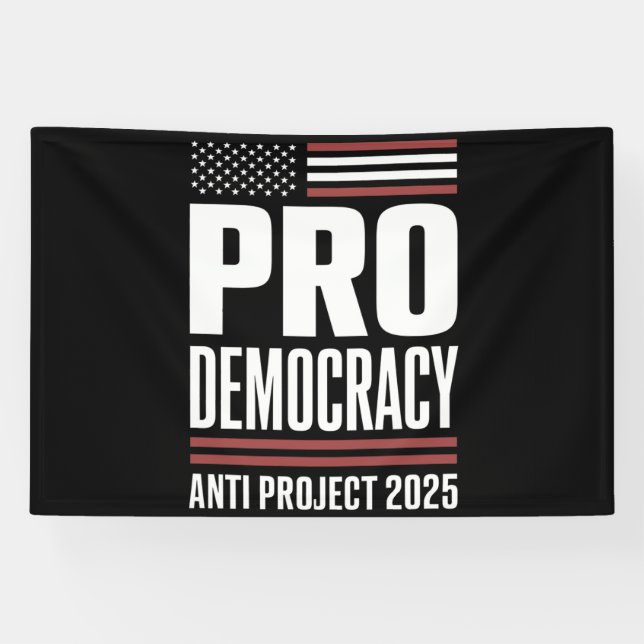 Banderoles Pro Democracy Anti Project 2025 Trump 2025 (Horizontal)