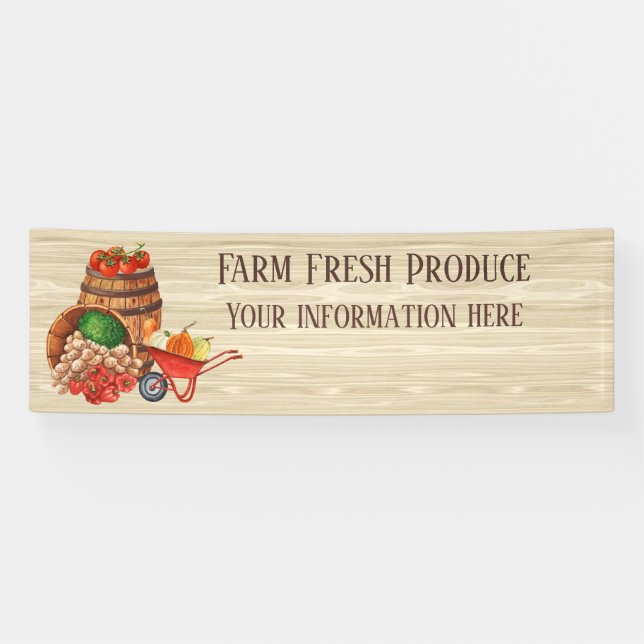 Banderoles Produits frais de ferme ajouter du texte (Horizontal)