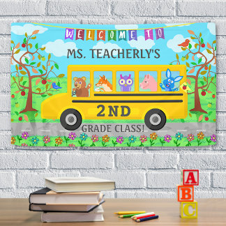 Banderoles Professeur Affiche de bienvenue en classe Cute Ani