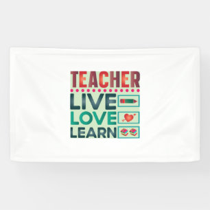 Banderoles Professeur Cadeaux   Enseignant Live Love Learn