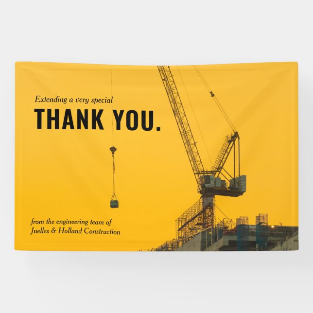 Banderoles Projet de construction | Merci minimal (Horizontal)