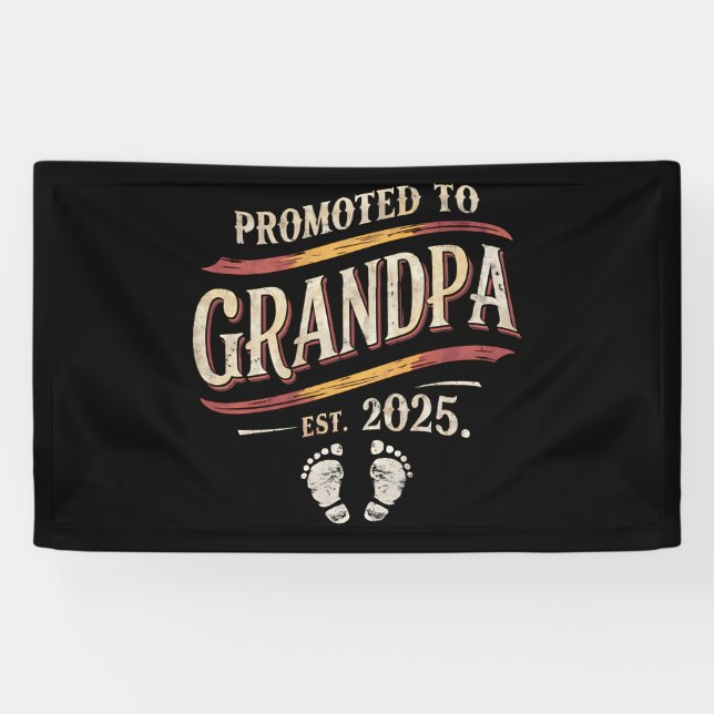 Banderoles Promu À Grand-Père 2025 Grand-Père Est 2025 (Horizontal)