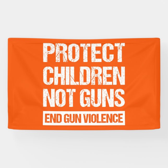 Banderoles Protéger les enfants, et non les armes à feu - met (Horizontal)