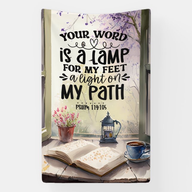 Banderoles Psaume 119:105 Votre Parole est un Verset Bible La (Verticale)