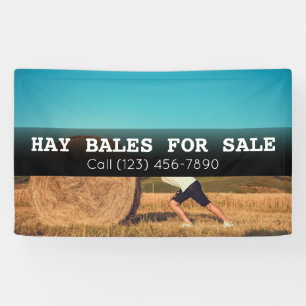 Banderoles Publicité Hay Bales À Vendre Farm Business Banner