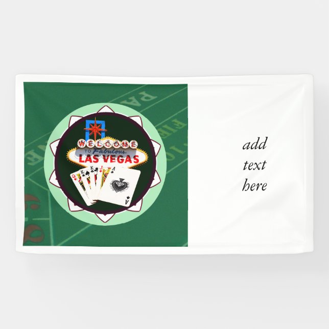 Banderoles Puce de poker de Las Vegas Sign and Two (Horizontal)