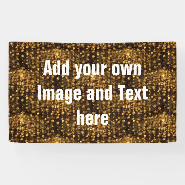 Banderoles PURE Diamants d'or Motif + votre texte / photo (Horizontal)
