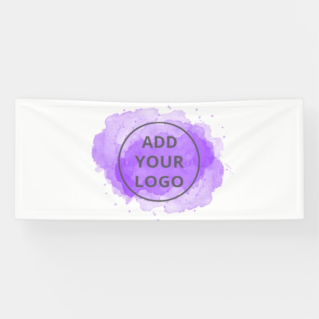 Banderoles Purple aquarelle brosse télécharger votre logo (Horizontal)