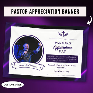 Banderoles Purple Black Pastor Appréciation Church événement