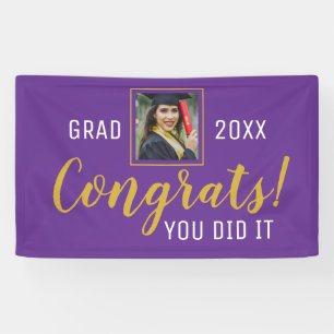 Banderoles Purple Et Gold Félicats Vous L'Avez Fait Grad 2020