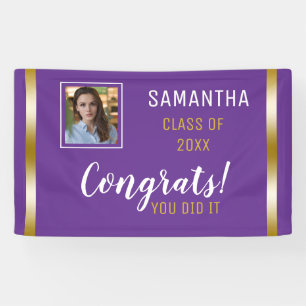 Banderoles Purple Gold Congrats Graduate Photo Graduate