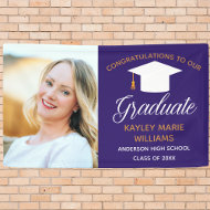 Banderoles Purple Gold Diplômé Senior Photo Party