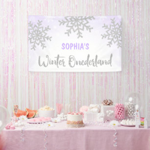 Banderoles Purple Silver Winter ONEderland 1er anniversaire