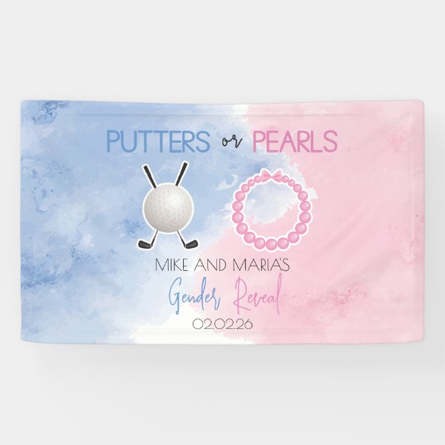 Banderoles Putters ou perles Parti de la révélation de genre (Horizontal)