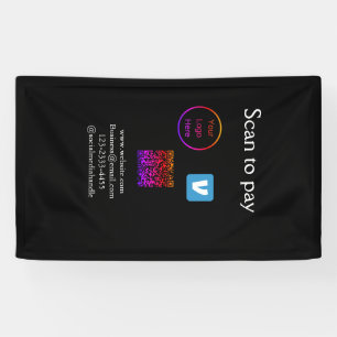 Banderoles Q R code venmo scanner pour payer ajouter le logo 