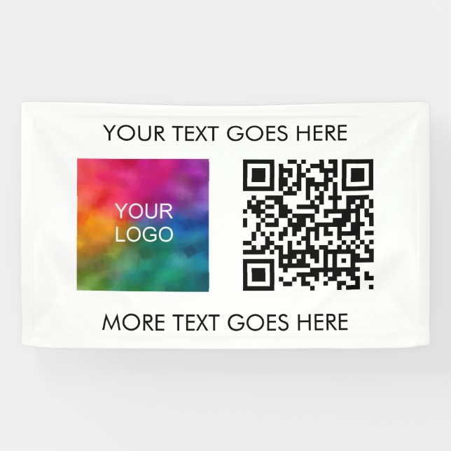 Banderoles QR Code Business Logo Moderne Élégant Meilleur Mod (Horizontal)