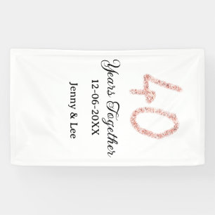 Banderoles Quarante ans ensemble lettre gras pailleté noir ro