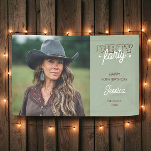 Banderoles Quarantième Anniversaire Dirty Forty Western Count