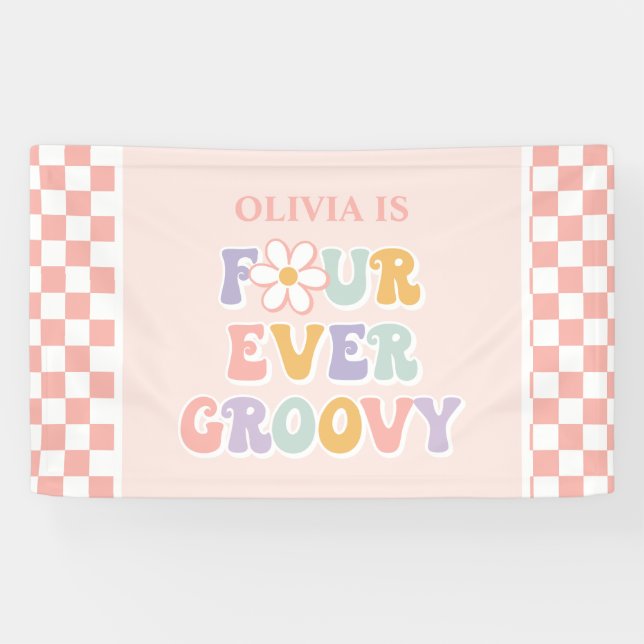 Banderoles Quatre Jour Super Pink Daisker Checker (Horizontal)