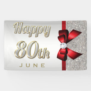 Banderoles Quatre-vingtième anniversaire de paillettes d'arc