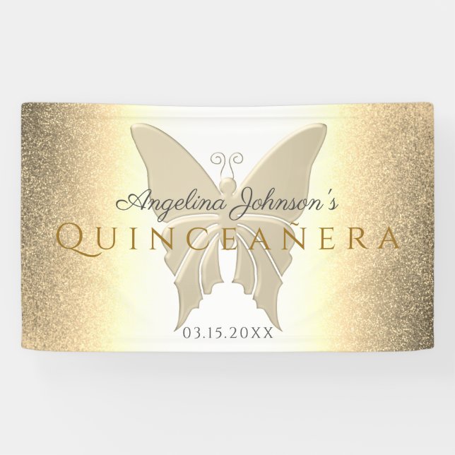 Banderoles Quinceanera 15e anniversaire Parties scintillant p (Horizontal)