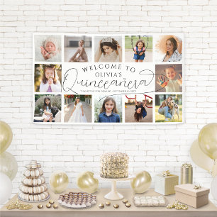 Banderoles Quinceañera Photo Collage 15e anniversaire Bienven