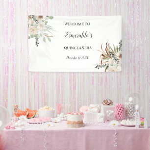 Banderoles Quinceañera/Sweet 15 Affiche de bienvenue
