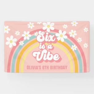 Banderoles Rainbow Retro Six est une Vibration Groovy 6e Anni