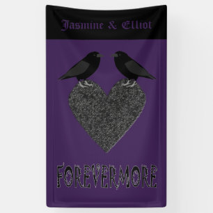 Banderoles Ravens gothiques et Black Heart Mariage personnali