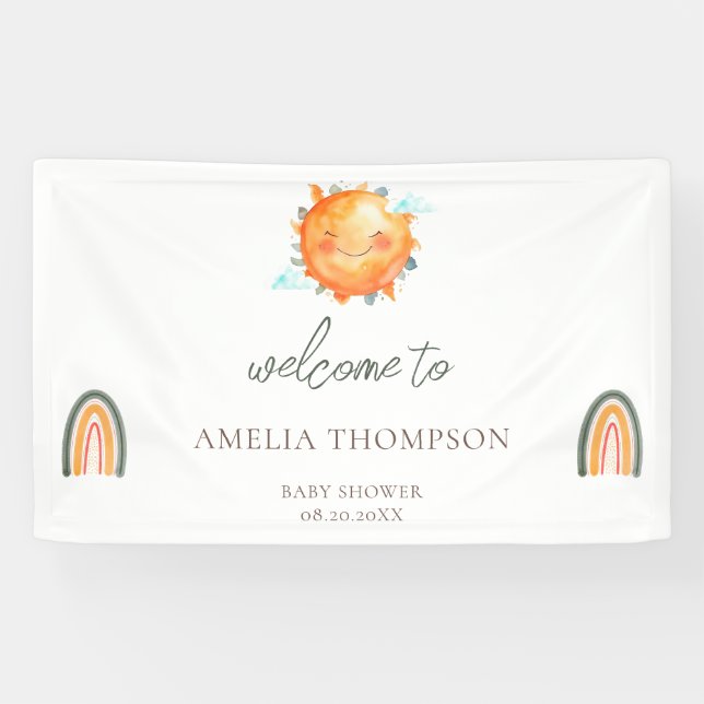 Banderoles Ray Of Sunshine Rainbow Welcome Baby shower D'Été (Horizontal)