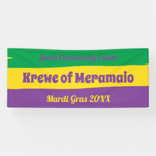 Banderoles Rayures de mardi gras avec le texte fait sur