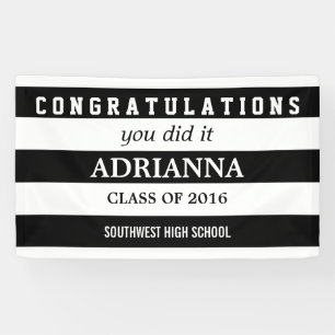 Banderoles Rayures noires et blanches de félicitations