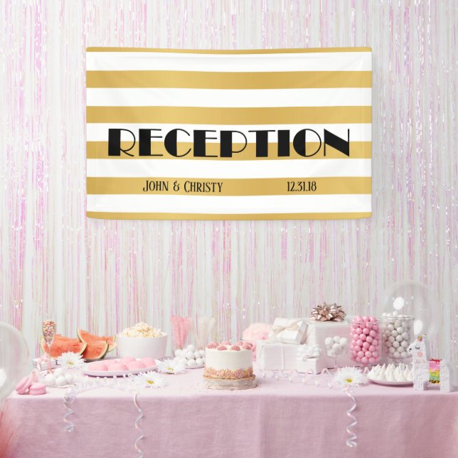 Banderoles Réception De Mariage Art Déco Personnalisable (Fête)